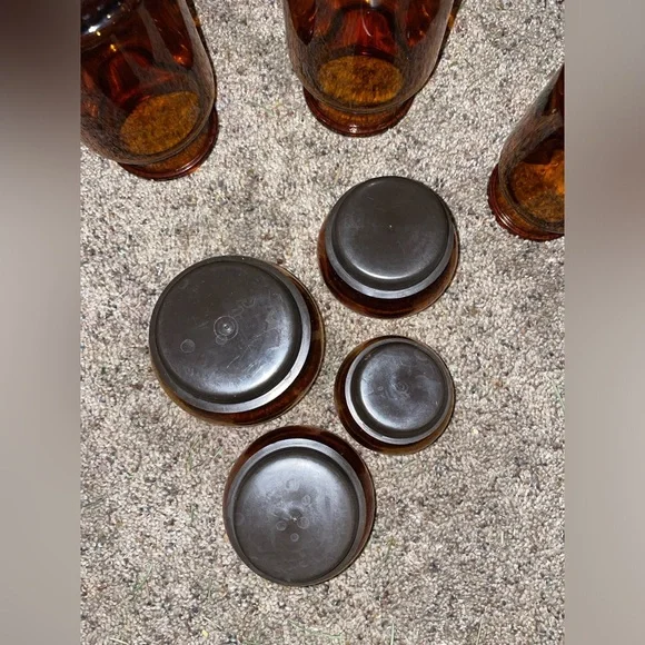 Vintage Apothecary Amber Jar Set